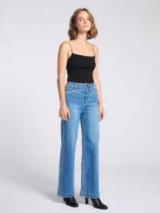 Picture of Lucia Wide Leg Jeans With Front Welt Pocket