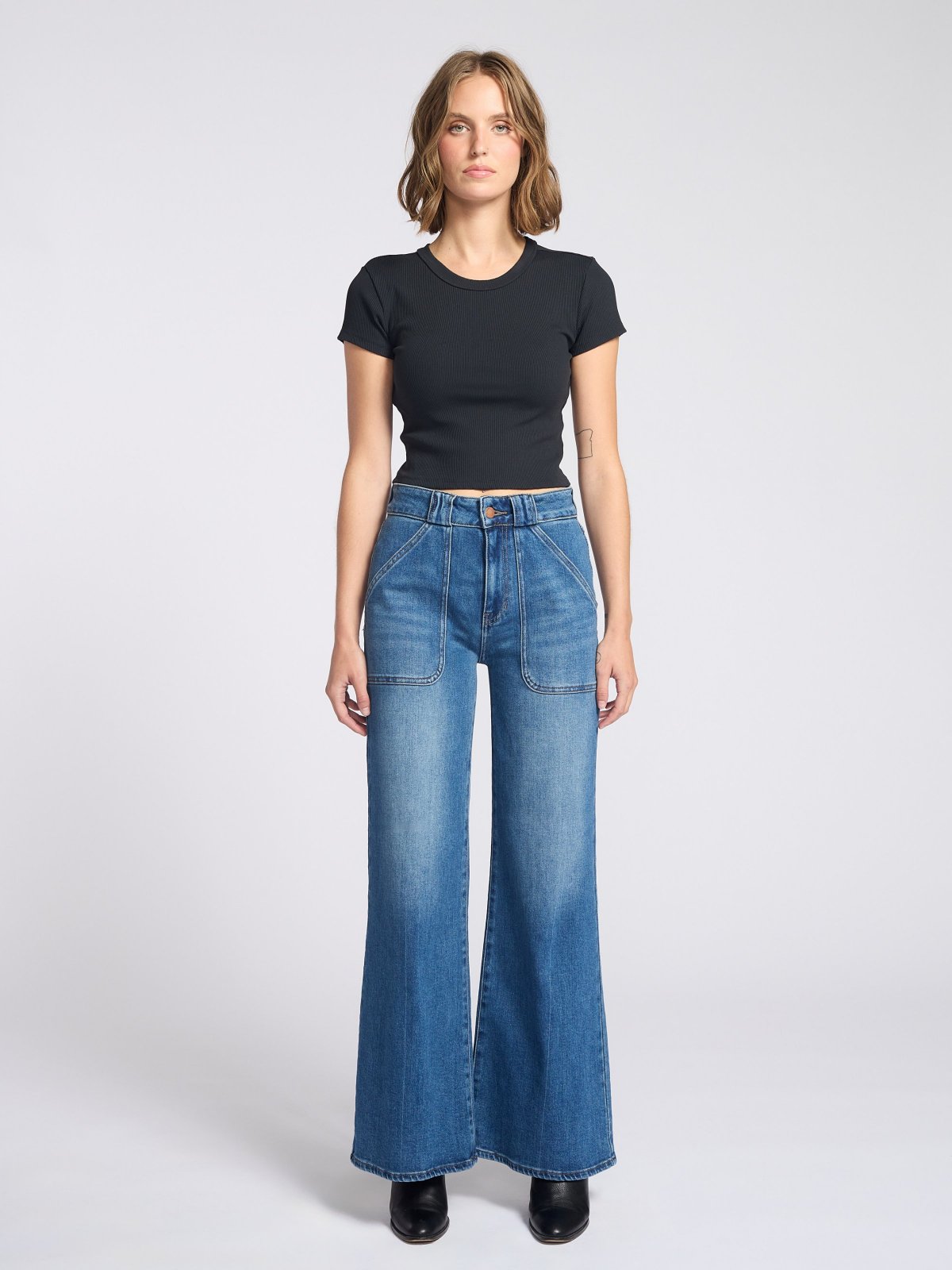 Picture of Luisa Wide Belt Loop With Wide Leg Jeans